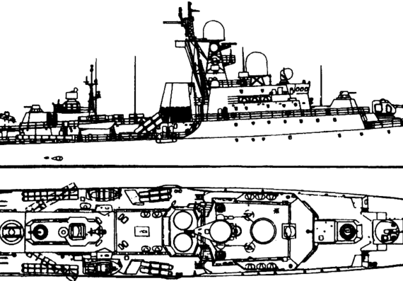 Корабль Tatarstan (Project 1166.1 Gepard-clas Frigate] - чертежи, габариты, рисунки